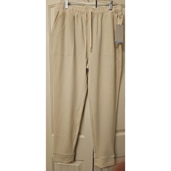 NWT Zelos Men's Textured Joggers, Ivory, Size Large - Picture 1 of 7